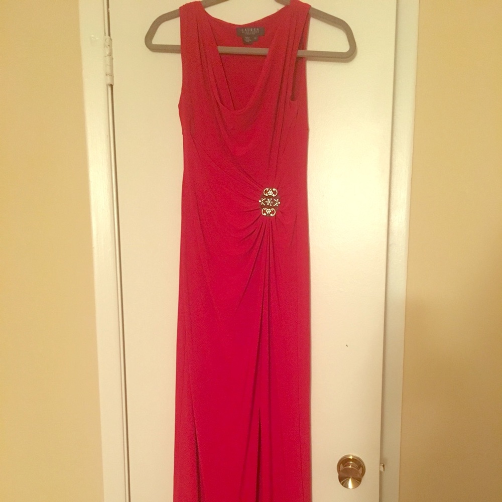 Floor length red dress. Only worn once.